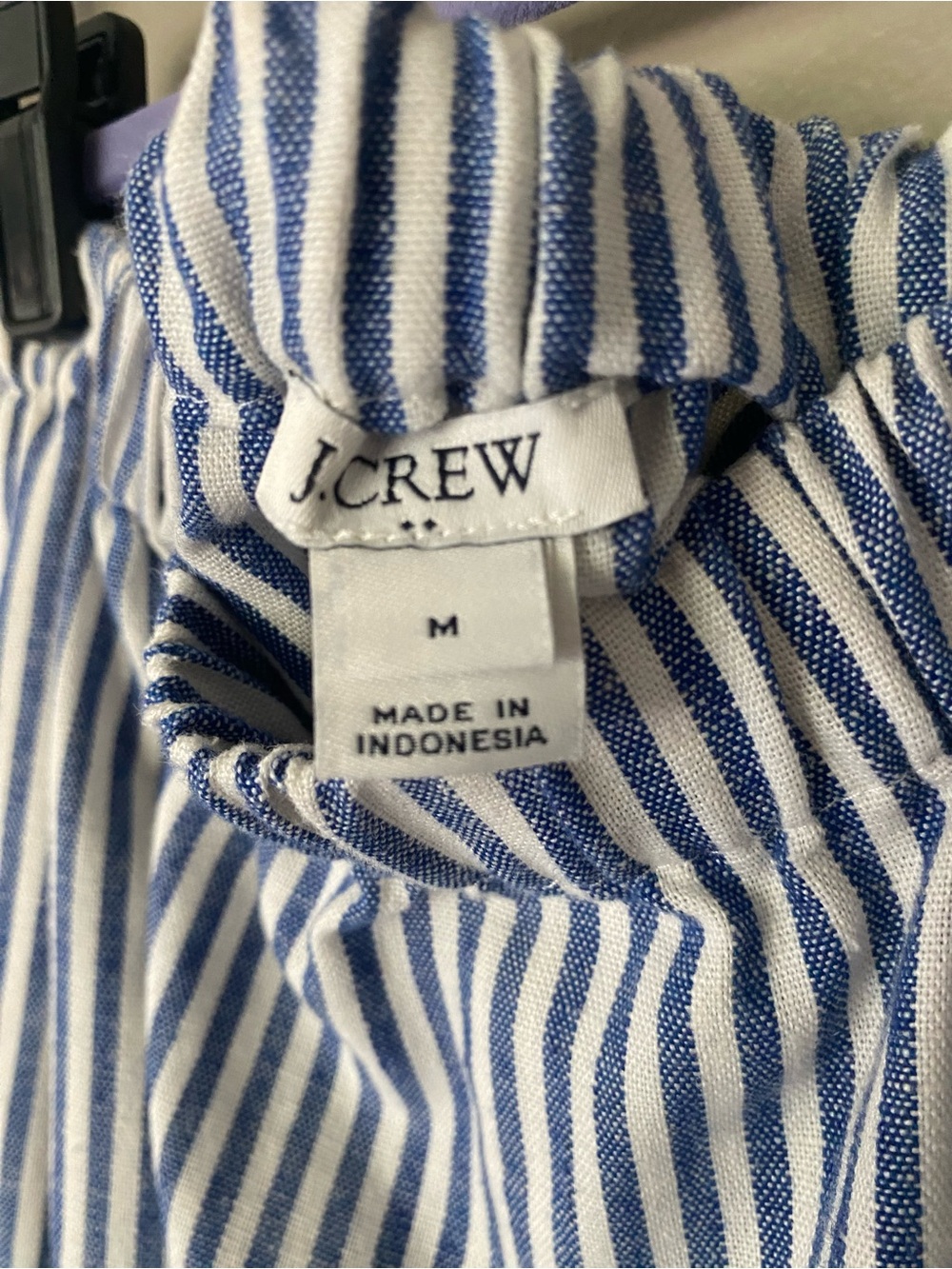 J. CREW Blue & White Striped Linen Blend A-Line Skirt Size Medium - Picture 5 of 6